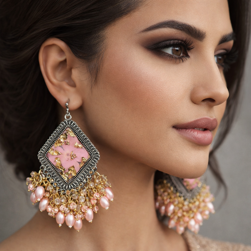 Rose Floral Charm Earrings