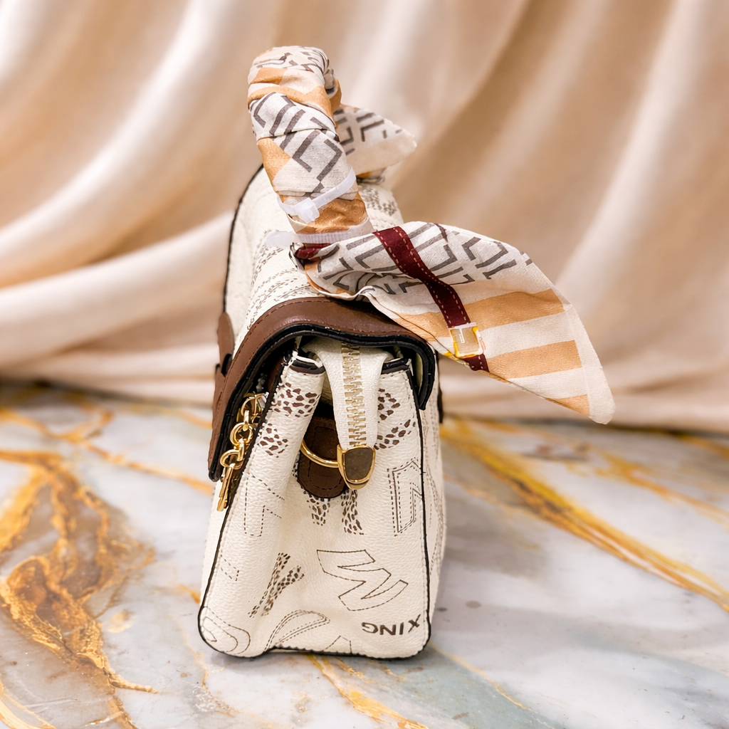 Elegant Ivory Monogram Luxe Handbag-2